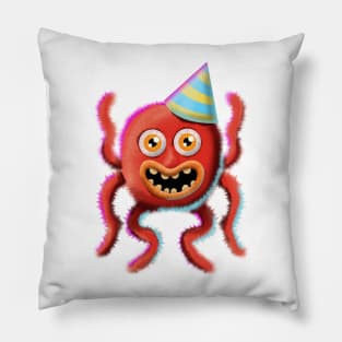 Colorful Birthday Monster Octopus (no shadow) Pillow