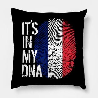 France Flag Fingerprint My Story DNA French Pillow
