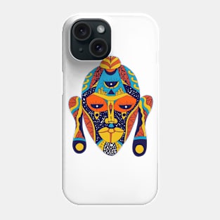 Orange Blue African Mask 7 Phone Case