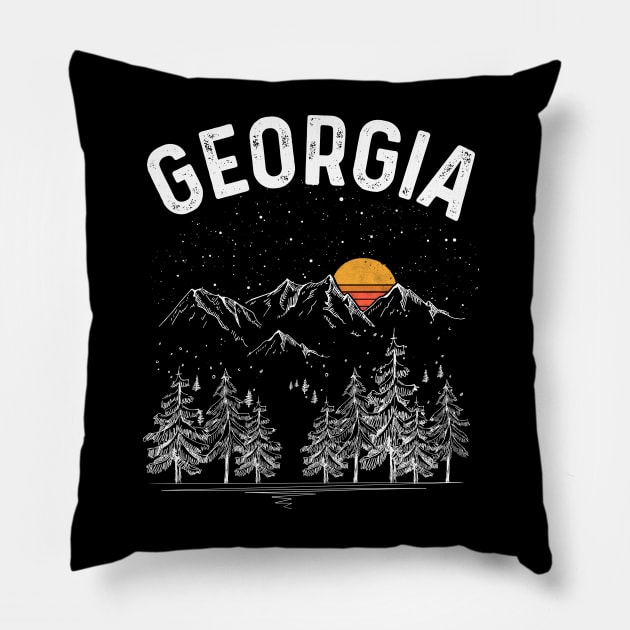 Vintage Retro Georgia State Pillow by DanYoungOfficial