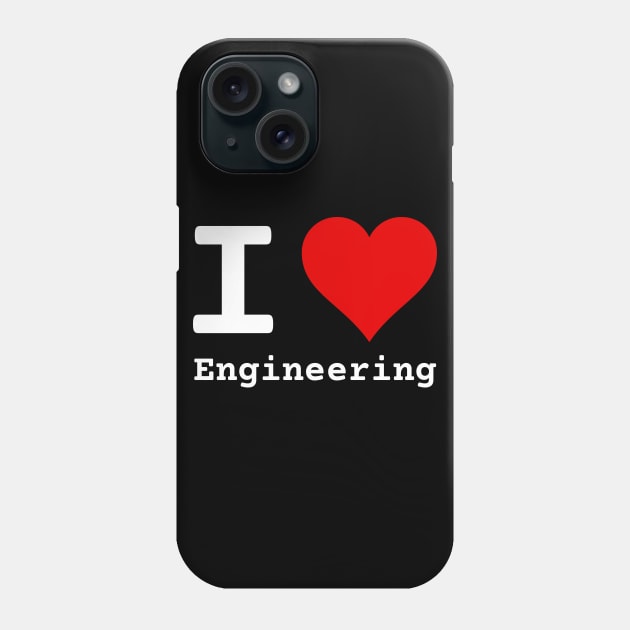 I Love Engineering | Stylized Heart Logo White Phone Case by aRtVerse