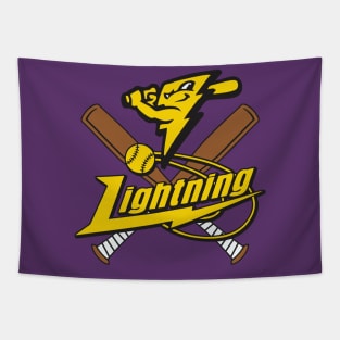 Lightning Baseball Team Logo Tapestry