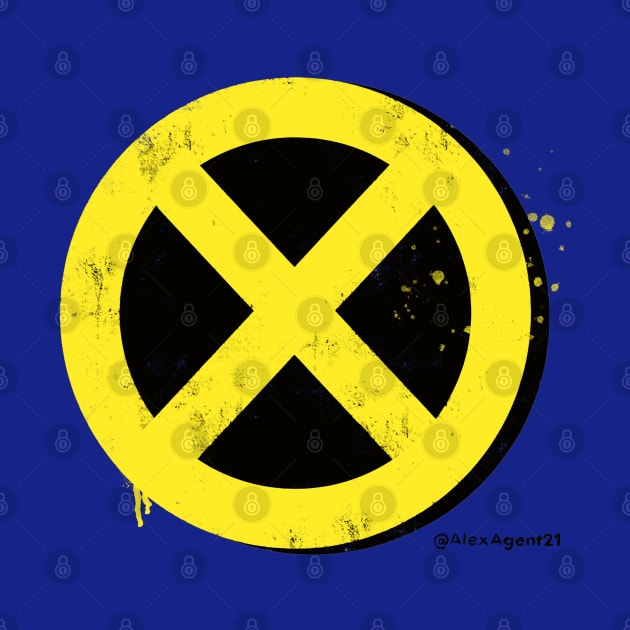 X Screen Print Texture Logo (yellow) by AlexAgent21