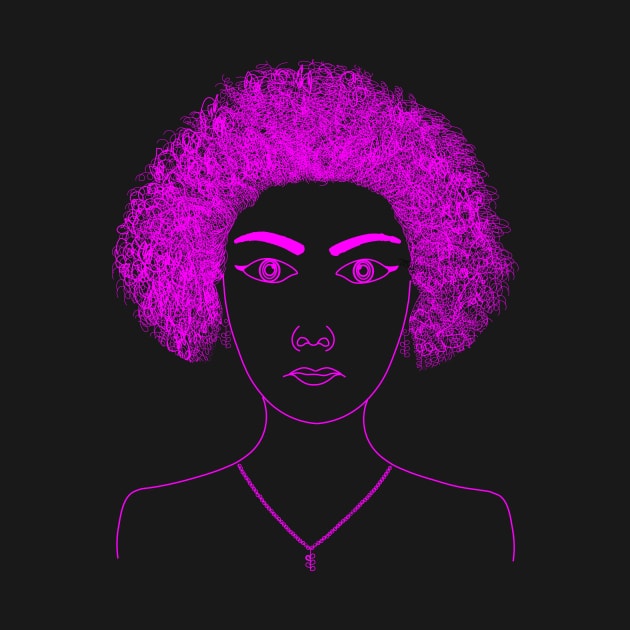 Black Girl Magic (Silhouette of a curly girl in pink) by Artistic April