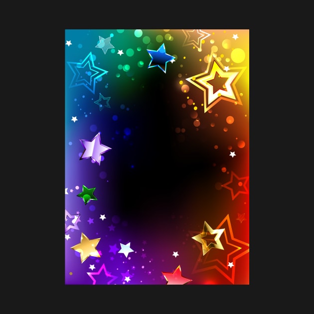 Rainbow Frame with Stars by Blackmoon9