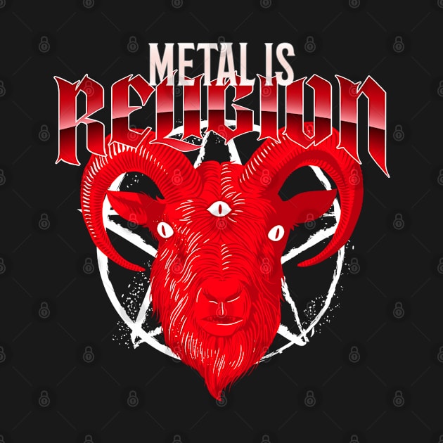 Metal Is Religion Heavy Metal Baphomet Pentagram Goth Death Metal by PlimPlom