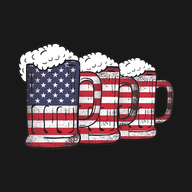 Beer American Flag T shirt 4th of July by Biden's Shop