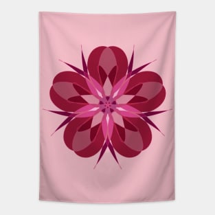 Geometric red Flower Tapestry