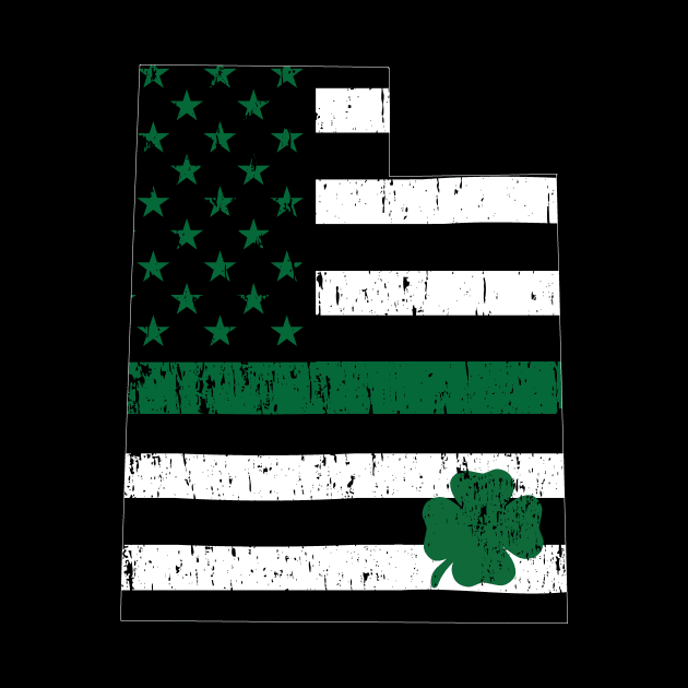 St Patricks Vintage Utah Irish USA Flag by bbreidenbach