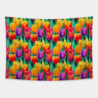 Yellow Tulip Pattern Tapestry