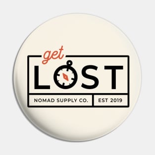 Get Lost Adventure Compass Badge Pin