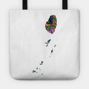 Spirograph Patterned Saint Vincent and the Grenadines Islands Map Tote