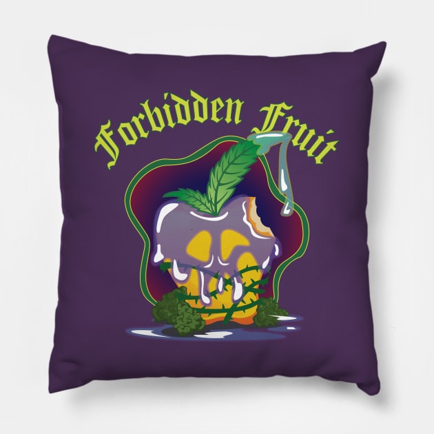 Forbidden Fruit (Yellow apple) Pillow by KannaKulture