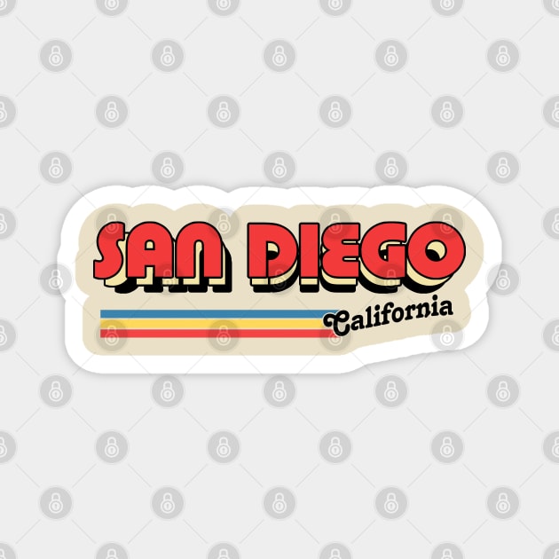 San Diego // Retro Typography Design Magnet by DankFutura