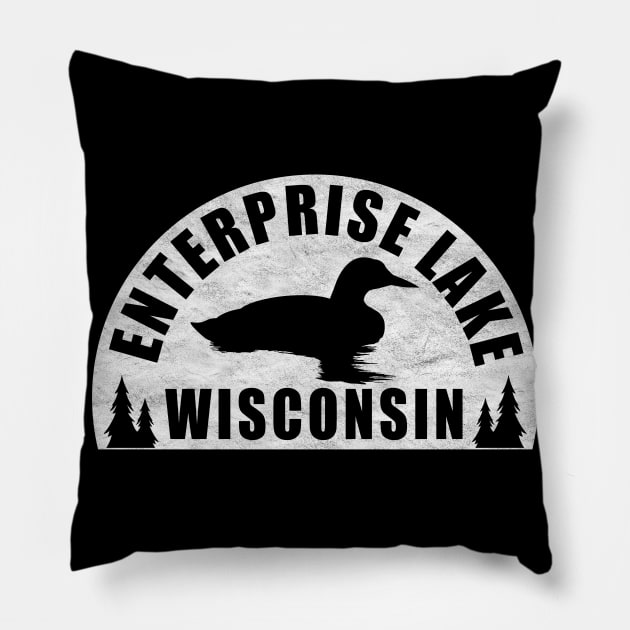 Enterprise Lake Northern Wisconsin Loon Pillow by BirdsEyeWorks