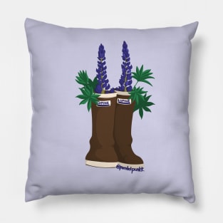 Purple Lupine Rainboots Pillow