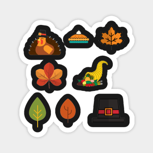 Thanksgiving 8 pk Stickers Collection Magnet