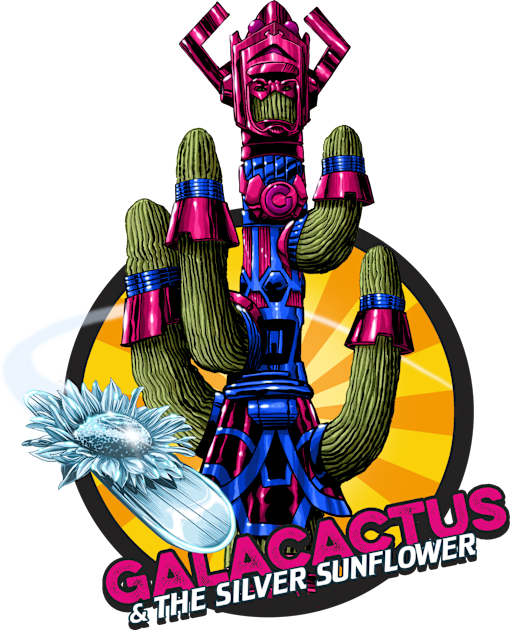 Galacactus & the Silver Sunflower Kids T-Shirt by ThirteenthFloor