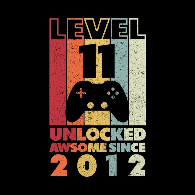 Level 11 Unlocked 11th Birthday 11 Year Old Boy Gamer Bday by baggageruptured