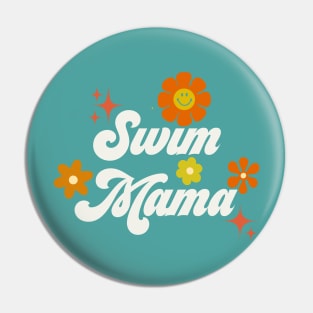 Swim Mama - 70s style - white Pin