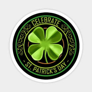 Four Leaf Clover Brings Luck To Celebrate St Patricks Day Magnet