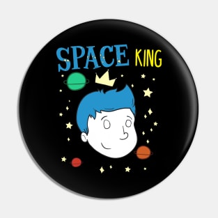 Cute Space King Exploring Outerspace Astronaut Pin