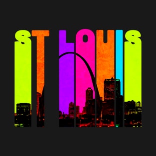 Retro St Louis Missouri Cityscape Skyline T-Shirt