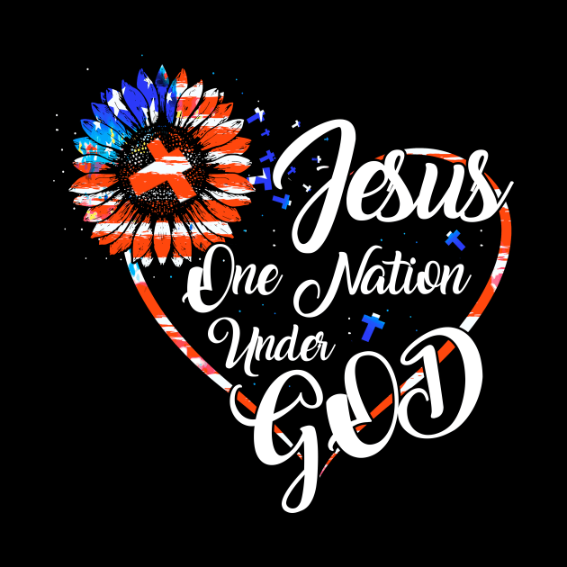 Jesus One Nation Under God by Nifty T Shirts