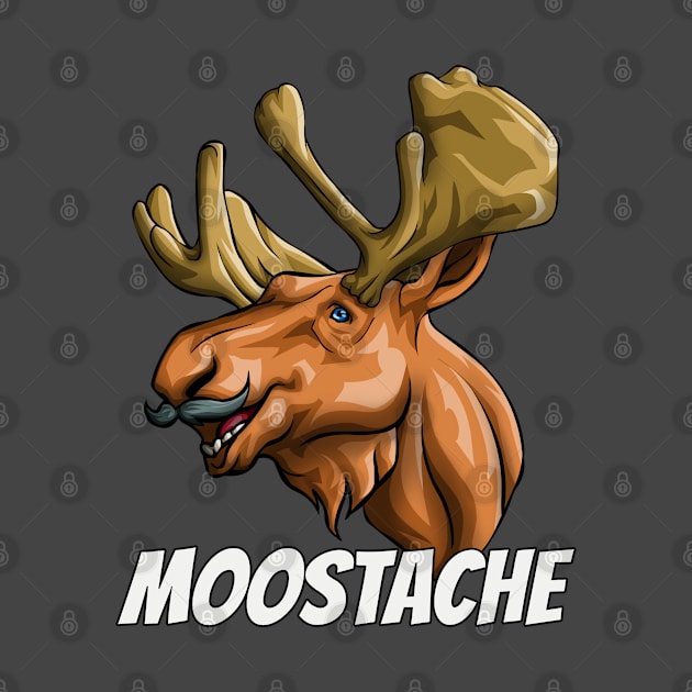 Funny Moostache Dad Joke Animal Moose Mustache Fathers Gift by Blink_Imprints10