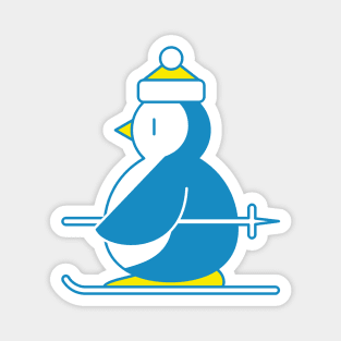 Little Blue Penguin Skiing Magnet