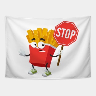 cartoon paper packaging french fries potatoes mascot Tapestry