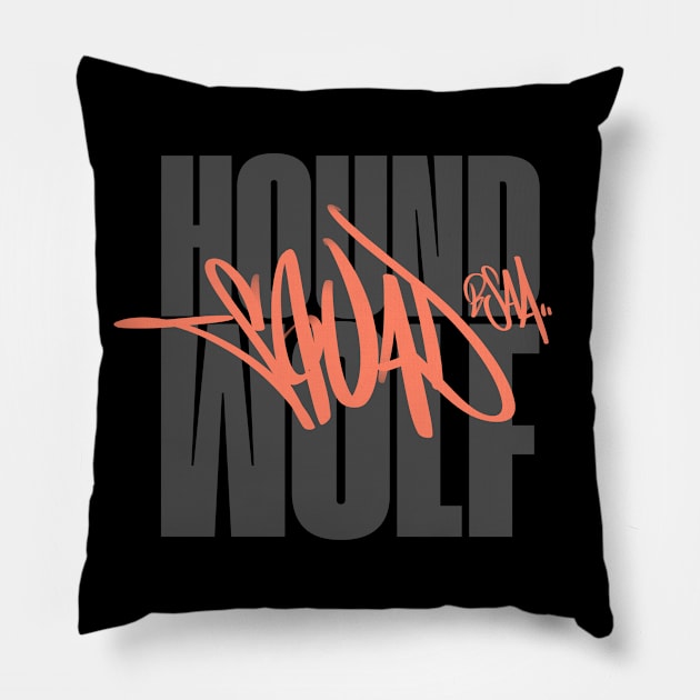 Hound Wolf Squad Pillow by aquaticform