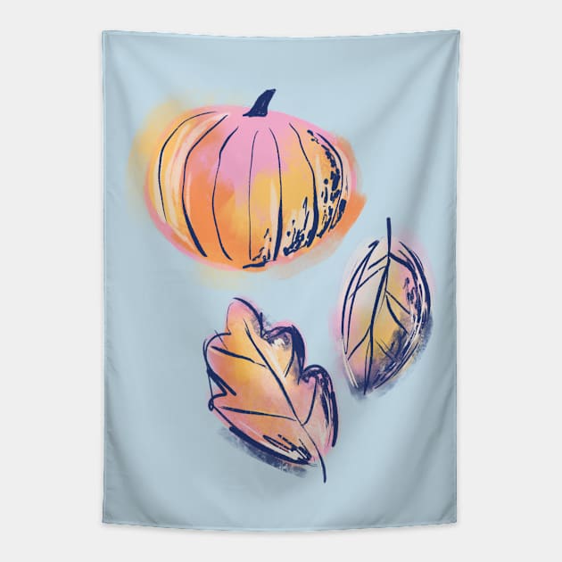 Pumpkin Spice Tapestry by Megan Roy