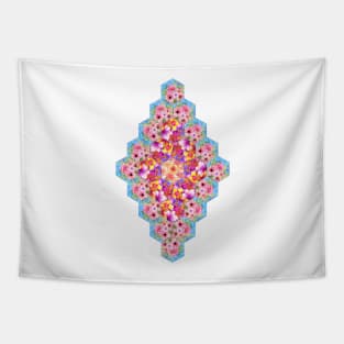 Boho Hexie Diamond Patchwork Tapestry