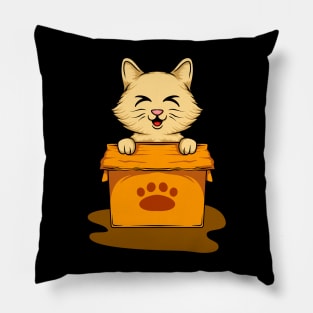 Playful Cats in a Box - Whimsical Tee for Cat Lovers Pillow