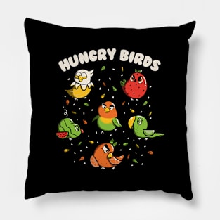 Hungry Birds Fruit Parrots by Tobe Fonseca Pillow