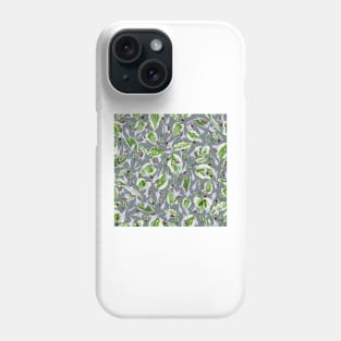 Bees and Hostas Tossed on Grey 5748 Phone Case