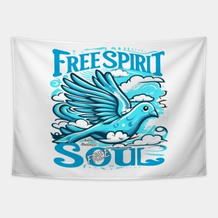 Sky Bird with Free Spirit and Free Soul Tapestry