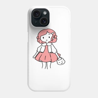 pinky confused girl Phone Case