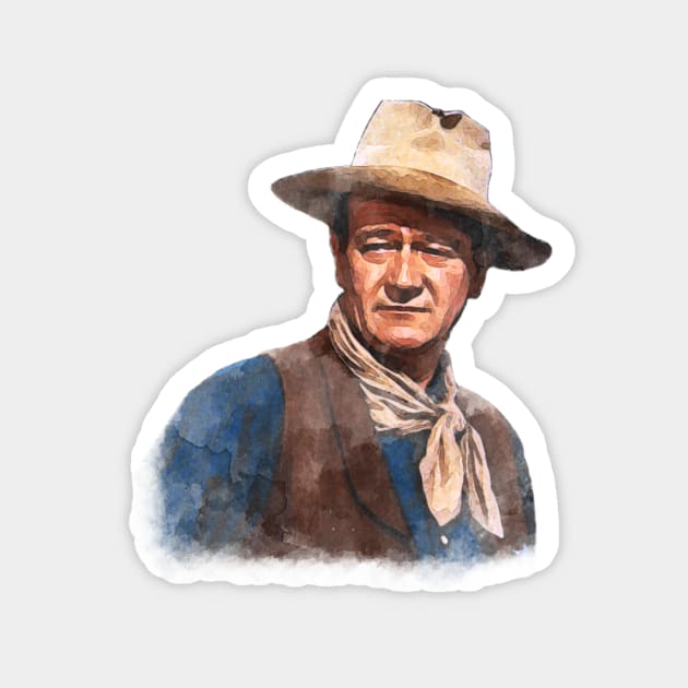 John Wayne "The Duke" - Watercolor Magnet by classicmovieart