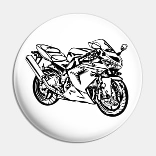 2005 ZX 10R Motorcycle Sketch Art Pin