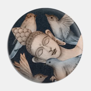 sleeping buddha with birds Pin