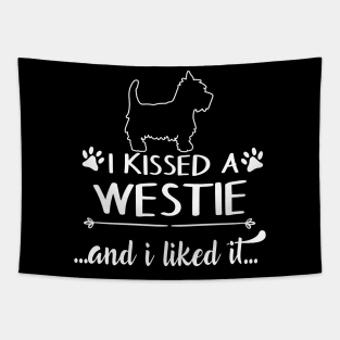 I Kissed A Westie Tapestry