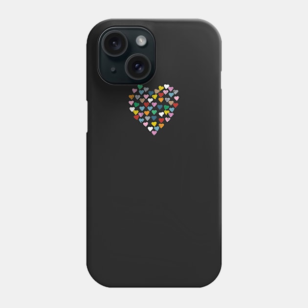 Distressed Hearts Heart Black Phone Case by ProjectM