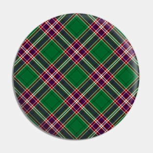 Clan MacFarlane Crest over Modern Hunting Tartan Pin