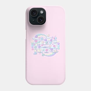 Cute sassy love hearts on clouds in kawaii style Phone Case