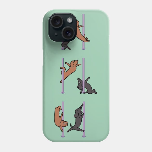 Dachshund Pole Dancing Club Phone Case by huebucket