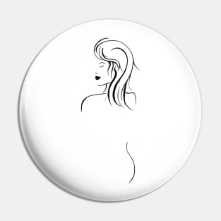 Silhouette of beautiful woman with black lips Pin