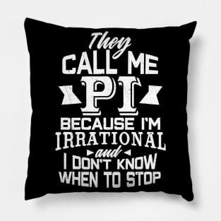 Pi Day Shirt Irrational Funny Math Gift Teacher Kids Grunge Pillow