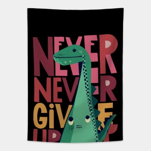 Dino motivatiobal never give up Tapestry